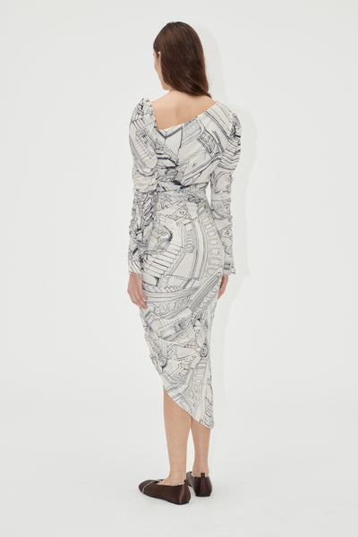 Rouched Midi Dress, 2245 Dry Jersey