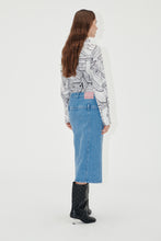 Load image into Gallery viewer, Button Slit Detail Midi Skirt, 2251 Denim
