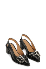 Load image into Gallery viewer, Feminine Buckle Slingback Pump Naplack
