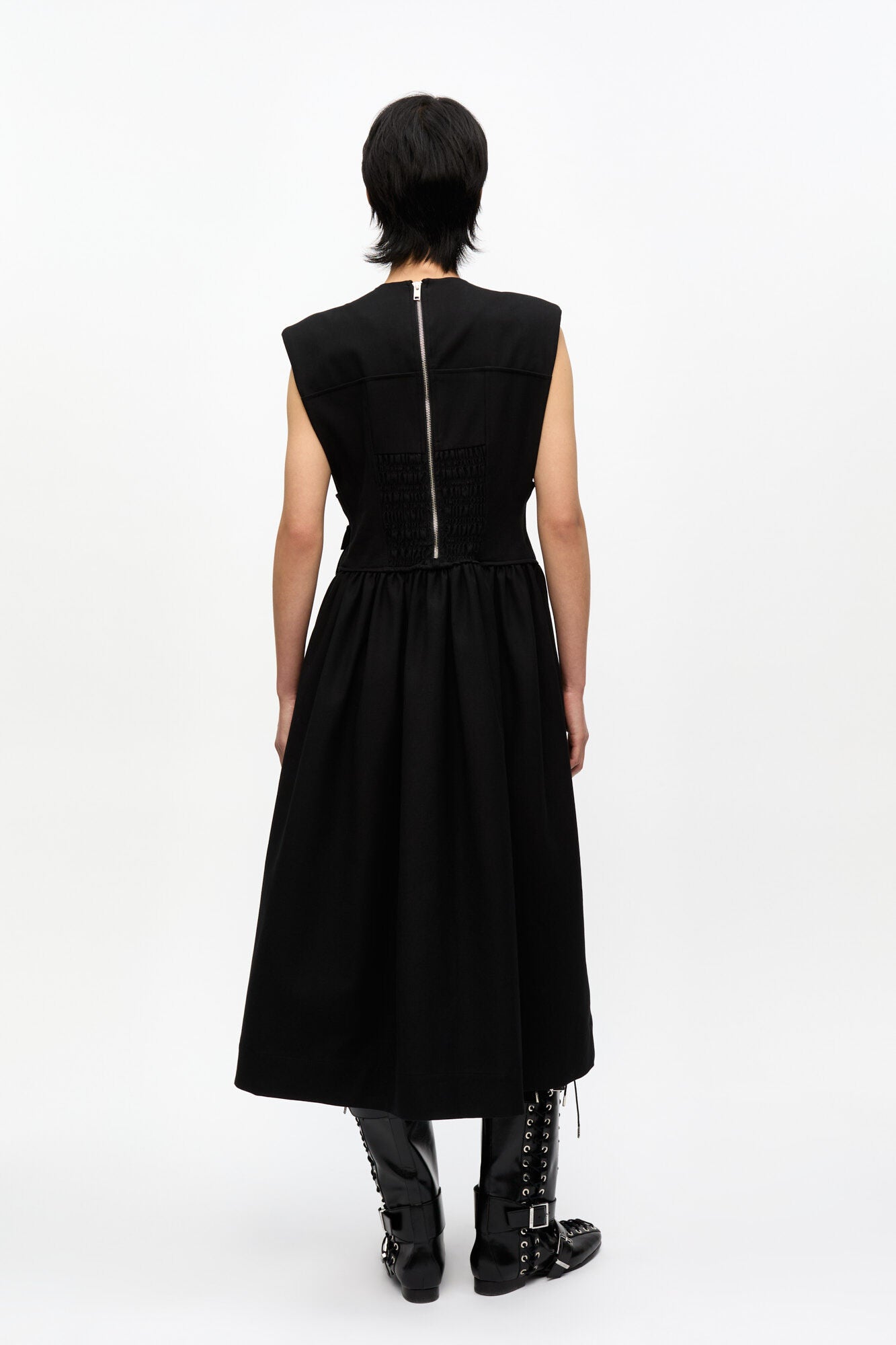 Heavy Cotton Tailoring Corset Midi Dress