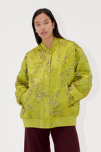 Load image into Gallery viewer, Quilted Embroidery, Covered Placket Voluminous Bomber
