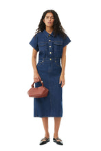 Load image into Gallery viewer, Rinse Stitch Denim Midi Dress
