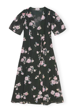 Load image into Gallery viewer, Fluid Crepe Wrap Midi Dress
