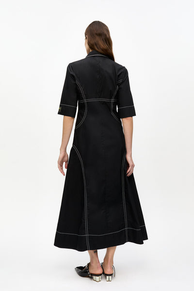 Cotton Poplin Long Shirt Dress