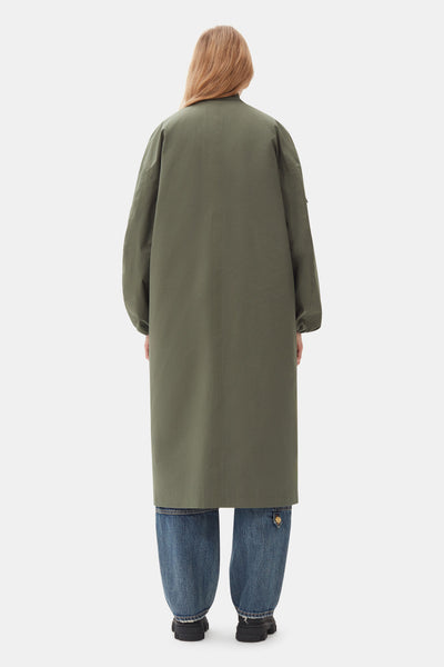 Tech Seersucker Oversized Shell Coat