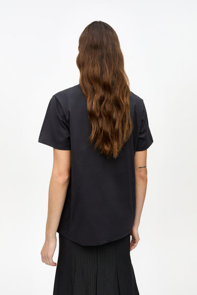 BLACK BASIC JERSEY GREEN CHERRY RELAXED T-SHIRT