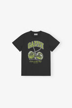 Load image into Gallery viewer, BLACK BASIC JERSEY GREEN CHERRY RELAXED T-SHIRT
