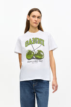 Load image into Gallery viewer, WHITE BASIC JERSEY CHERRY RELAXED T-SHIRT
