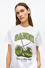 Load image into Gallery viewer, WHITE BASIC JERSEY CHERRY RELAXED T-SHIRT
