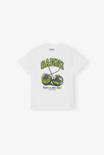 Load image into Gallery viewer, WHITE BASIC JERSEY CHERRY RELAXED T-SHIRT
