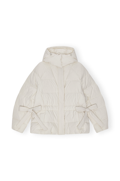 Tech Seersucker Oversized Puffer Jacket