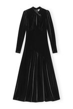 Load image into Gallery viewer, Velvet Jersey Gathered Long Dress
