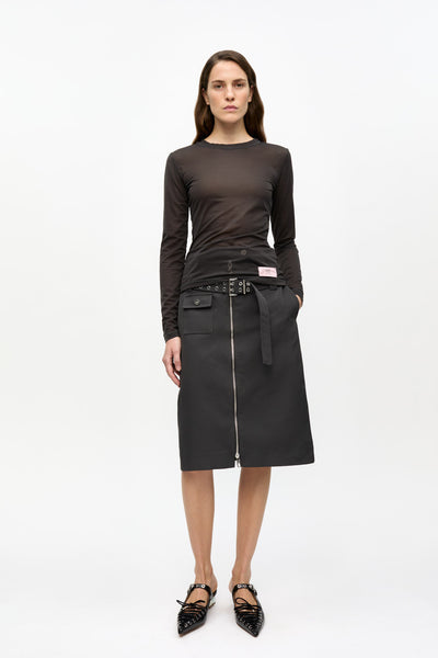 Heavy Twill Midi Skirt