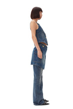 Load image into Gallery viewer, Heavy Washed Denim Flared Skirt Jeans
