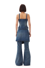 Load image into Gallery viewer, Heavy Washed Denim Flared Skirt Jeans
