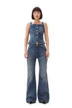 Load image into Gallery viewer, Heavy Washed Denim Flared Skirt Jeans
