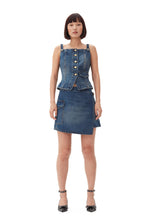 Load image into Gallery viewer, Heavy Washed Denim Flared Skirt Jeans
