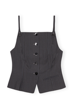 Load image into Gallery viewer, Melange Stripe Suiting Vest Top
