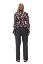 Load image into Gallery viewer, Pleated Georgette V-neck Flounce Blouse
