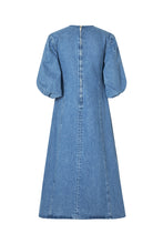 Load image into Gallery viewer, Volume Sleeves Midi Dress, 2251 Denim
