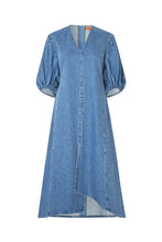 Load image into Gallery viewer, Volume Sleeves Midi Dress, 2251 Denim
