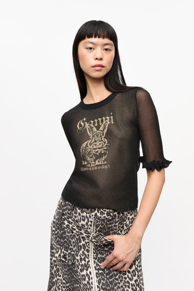 Sheer Jacquard Top