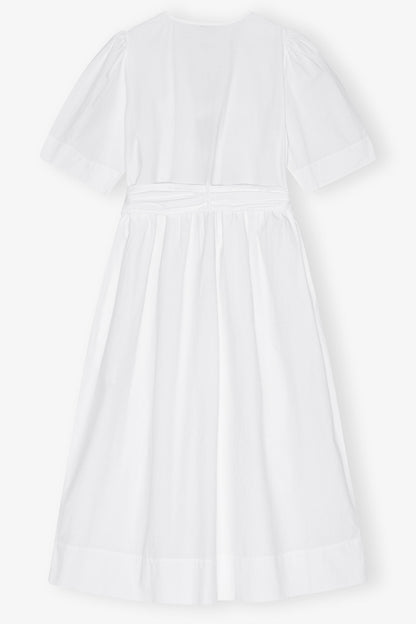 Washed Stretch Cotton Tie Strap Midi Dress