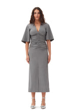 Load image into Gallery viewer, Stripe Suiting V-neck Fitted Dress
