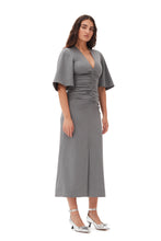 Load image into Gallery viewer, Stripe Suiting V-neck Fitted Dress
