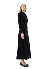 Load image into Gallery viewer, Velvet Jersey Gathered Long Dress
